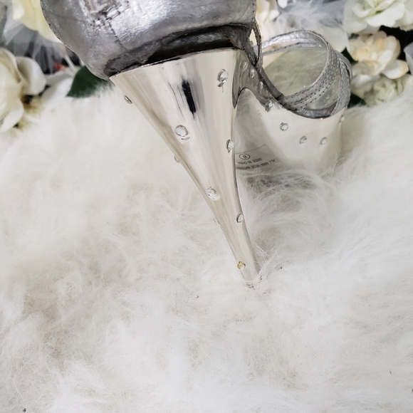 Silver Rhinestone Platform Heels - Picture 6 of 6